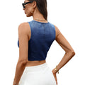 Fashion cross-border foreign trade  new style washed craftsmanship american retro silmslimming look waist v neckvest