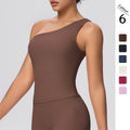 New arrival cross-border double-sided brushed nude pure color tight high elastic sports intimates running fitness yoga wear tops for women