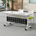 Foldable training table and chair set, mobile splicing bench table with wheels, multifunctional office desk combination, conference room table and chairs