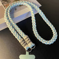 Blue and white [three-strand ponytail + clip]