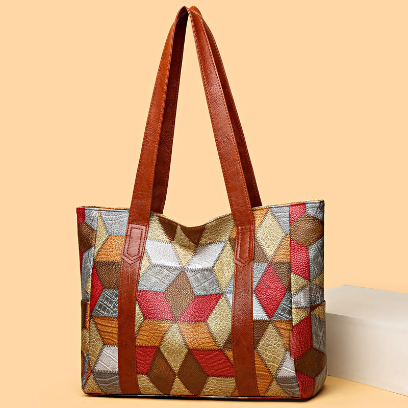 new arrival large-capacity fashion shoulder bag easiest for matchsatchel bag grids pattern tote bag texture work clothing bag ladieswear bag
