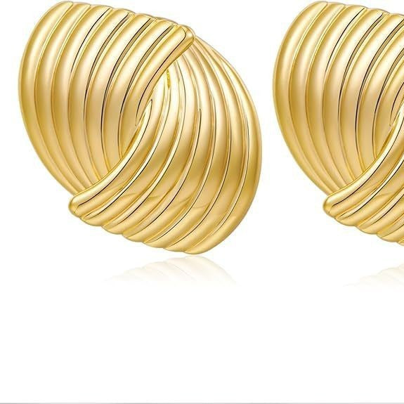 stainless steel gold and silver color matching geometric earrings textured earrings high-end earrings wholesale