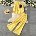 Light mature style wear women's autumn fashion heavy industry beading stereo flower long sleevesshirthigh waistloose wide leg pants