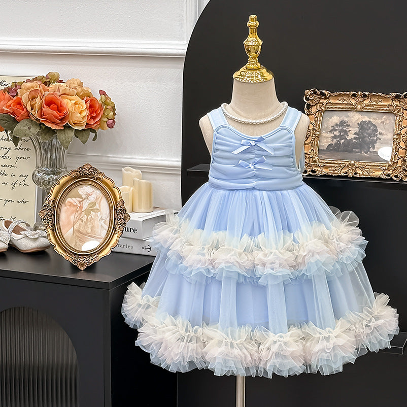 Girls' camisole dress - new summer  style: chic mesh princess tutu dress for girls