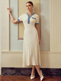 summer cross-border european and american style denim and knit patchwork single-breasted dress