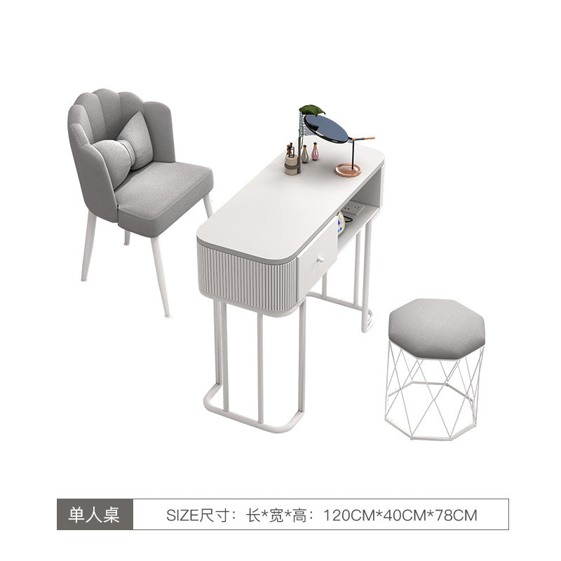 Cream style manicure table and chair set Japanese manicure table special price economical single double ins Internet celebrity multi-function
