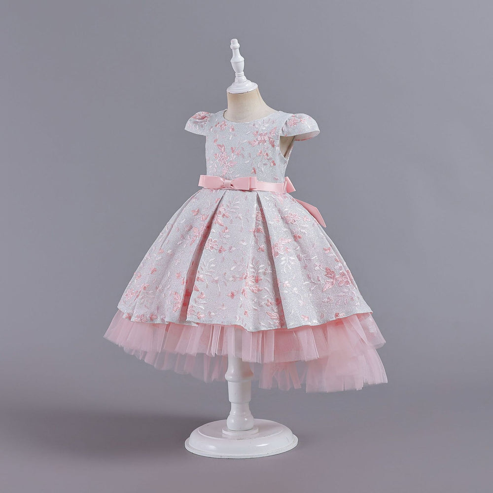Export hot kids dress embroidered shiny princess dress female flower girl model catwalk dress girl dress