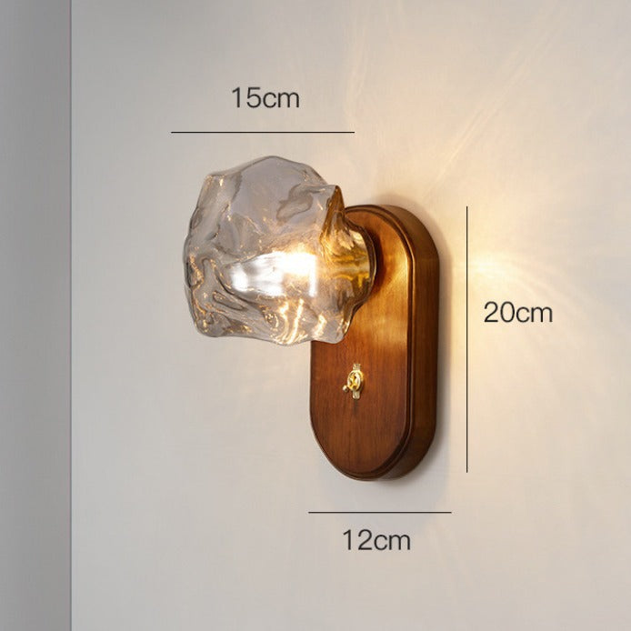 Designer ice cube wall lamp Japanese retro simple living room background wall lighting minimalist master bedroom bedside ambient light