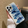 Azure blue fish school ocean style phone case for iphone 17 pro max, apple 16 full coverage drop-proof protective case, iphone 13 compatible