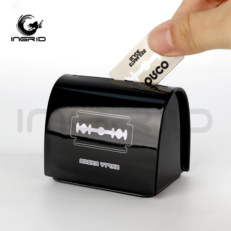 Hair Salon Convenient Blade Storage Box Mini Large Capacity Dust Box Stainless Steel Eyebrow Trimming and Haircutting Tool Recycling Box