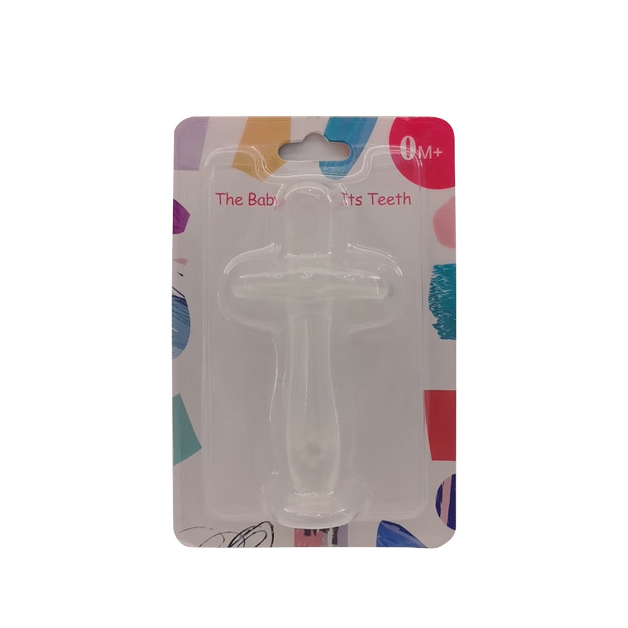 English card baby toothpaste silicone baby soothing molar toy newborn teething period silicone molar stick