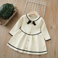 Girls' dress  spring new arrival: sweet and stylish knitted pullover dress for baby girls, chanel-inspired