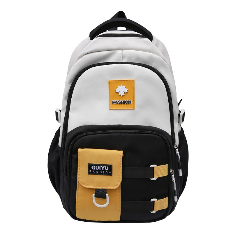 New casual backpack Korean version large capacity junior high school student schoolbag simple Japanese Korean version couple backpack