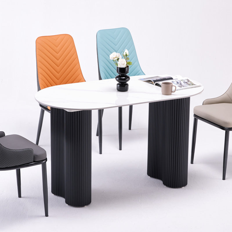 Source factory manufacturer wholesale personalized modern casual slate dining table for home rectangular medieval style new arrival dining table