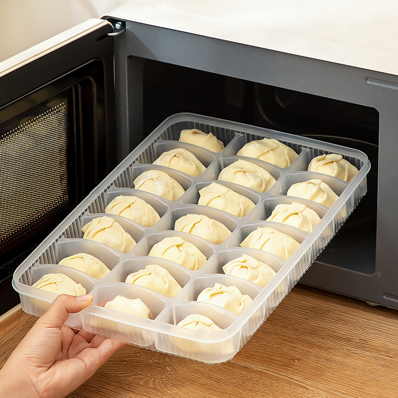 Refrigerator fresh-keeping box divided into compartments Food storage box with lid Plastic food grade dumpling box Freezing box Large capacity