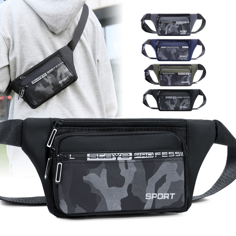 New men's camouflage casual simple fanny pack men's outdoor sports trend messenger bag nylon cloth travel versatile men