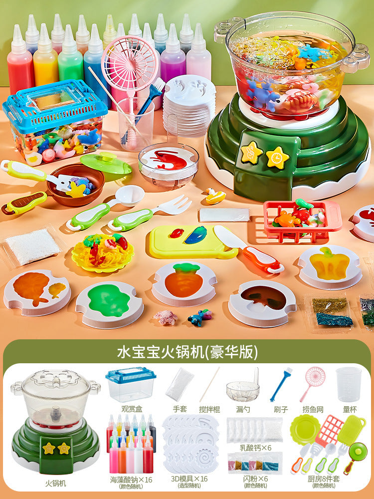 Magic water elf water baby hot pot machine - non-toxic, handmade diy kitchen toy for girls - educational & fun!
