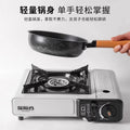 New arrival medical stone non-stick small milk pot with oven mitts wooden handle korean stylefor home frying pan wok stone color flats pot wholesale