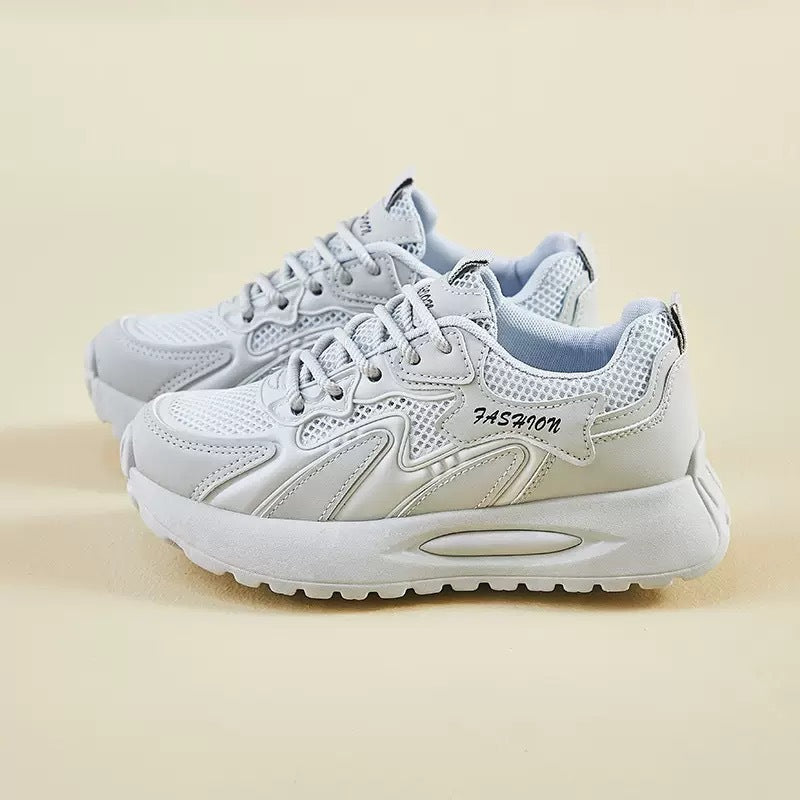 Spring autum women's shoes new arrival breathable mesh sneakers women's k-style thick solecasual soft bottom running dad shoes women
