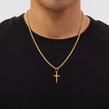 European and american cross-border tmue hot-selling men's twisted rope chain hip hop trendy chain cross pendant necklace