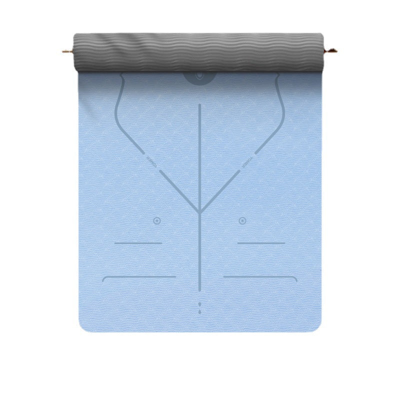 Tpe yoga mat manufacturer - silent pose lines, dance mat, professional anti-slip fitness mat for men - extra wide, extra thick, shock absorbing