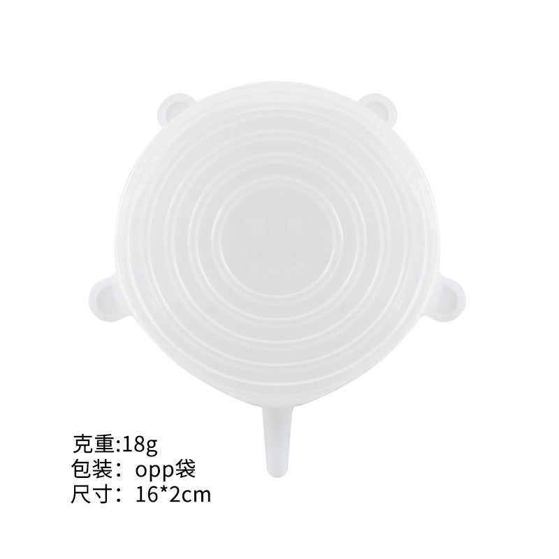 Silicone food storage lid set - 6 piece stretchable airtight bowl covers - food grade silicone reusable square lids
