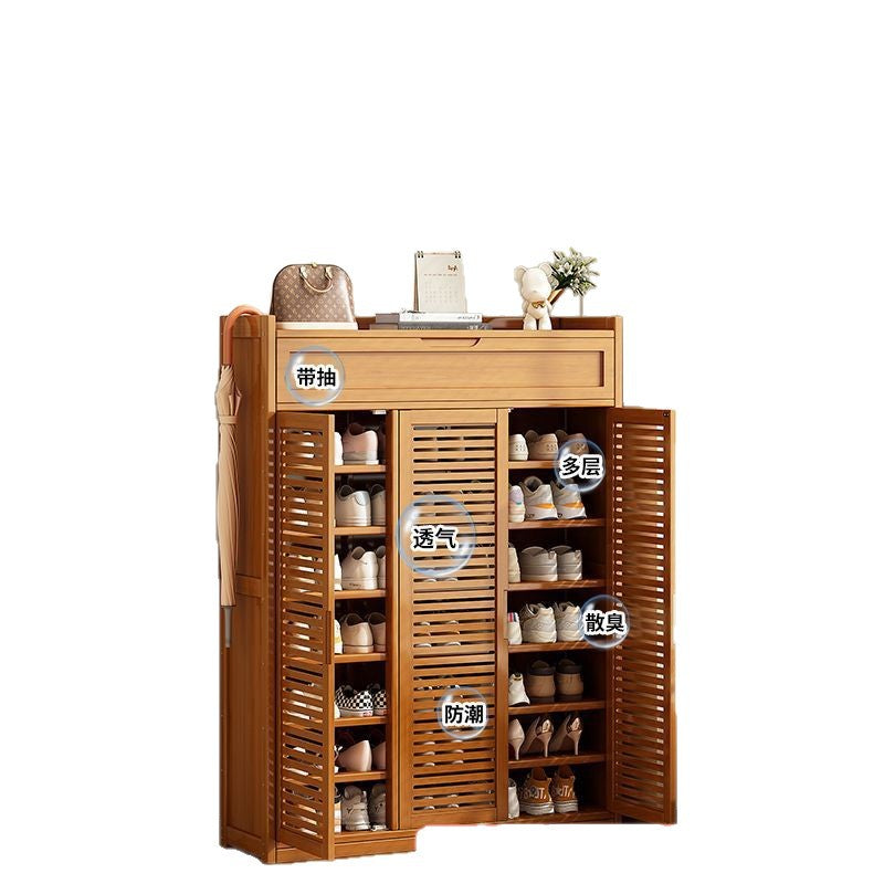 Shoe cabinet for home door nanzhu simple four-door multi-layer large-capacity balcony shoe storage cabinet dust-proof large shoe rack