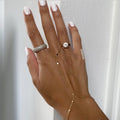 fashion ins style finger chain small disc ring chain stainless steel bracelet stylish trendy jewelry wholesale for women