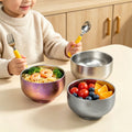 Premium pure titanium double-layer bowl - perfect for home, rice, kindergarten, and kids. durable, drop-resistant, and beautifully designed tableware