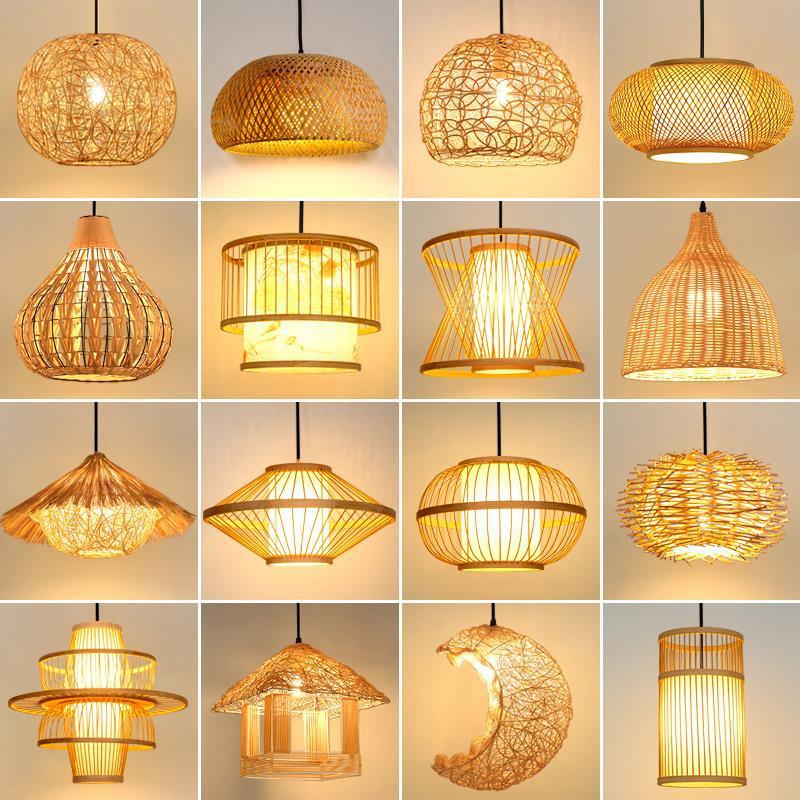 Japanese chandelier restaurant light tatami light new Chinese bamboo lamp zen light tea room light Chinese style bamboo art lighting