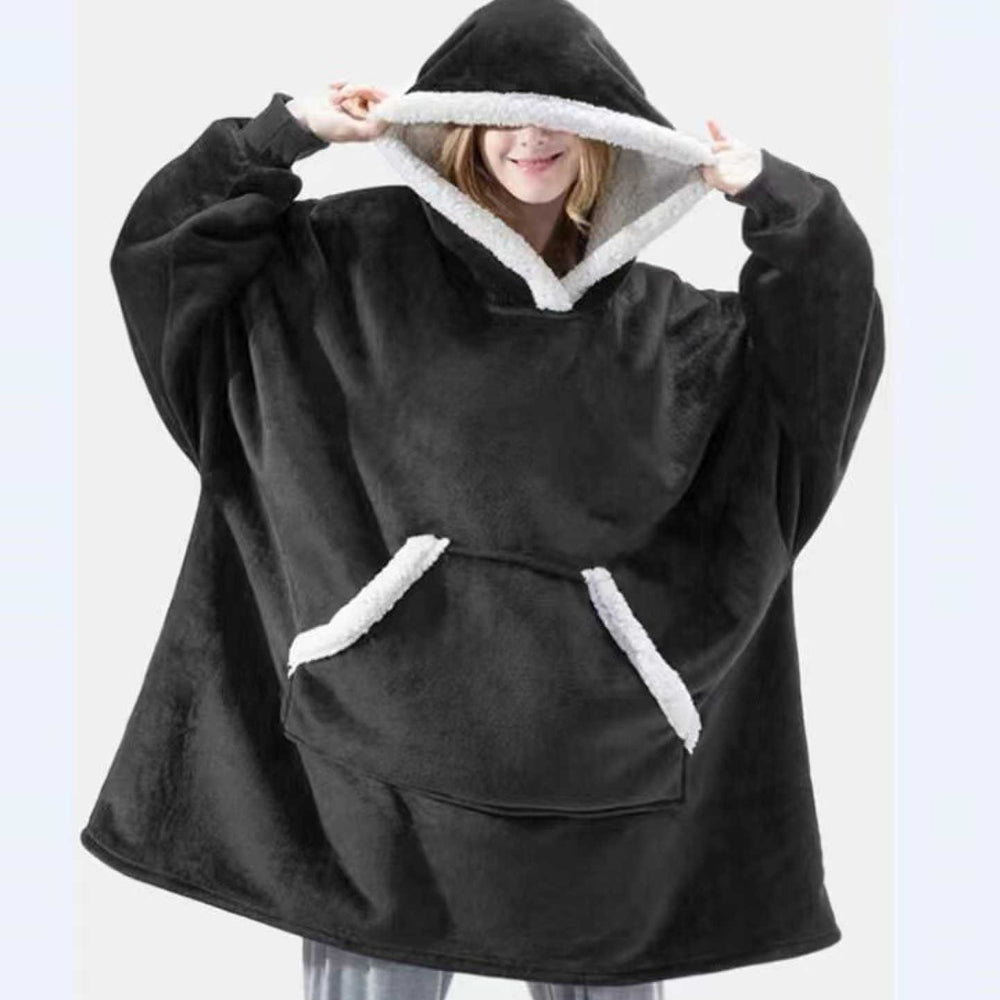 Pullover fleece thickenedlong pajamas heattech tv blanket outdoor cold-proof nightgown couple's outfit sweatshirt fleece heattech