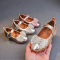 Girls'  spring new bowknot soft sole princess leather shoes for mid-to-large children - wholesale magic tape closure kids' shoes (direct from manufacturer)