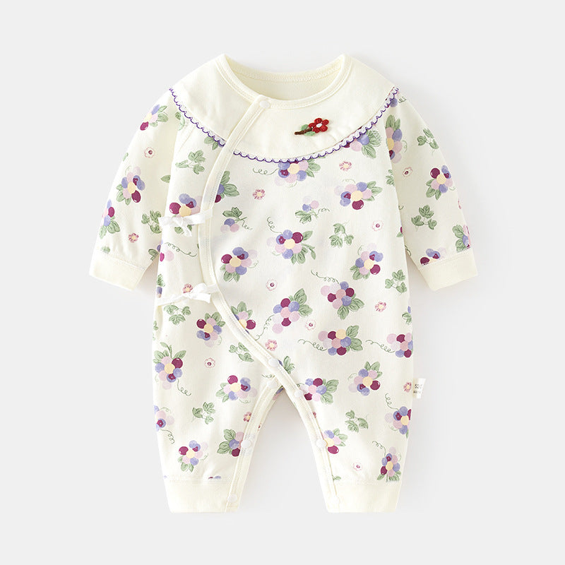 Babibele baby rompers - seamless bodysuits, autumn/winter pure cotton newborn monk suits, crawling suits, spring/autumn clothes