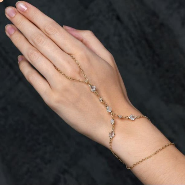 new arrival rhinestone finger bracelet ethnic style summerfashion hundred hand back chain ring all-in-one hand chain