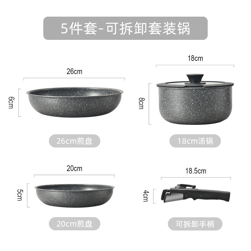 kitchenware neutral frying pan nonstick suit pot nonstickpo detachable handle cooking pot
