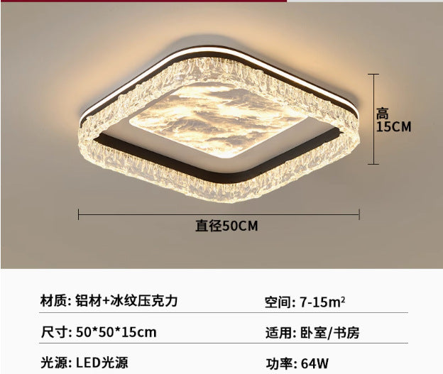 Zhongshan lamps Italian minimalist light luxury living room main lamp simple modern atmosphere rectangular living room ceiling lamp