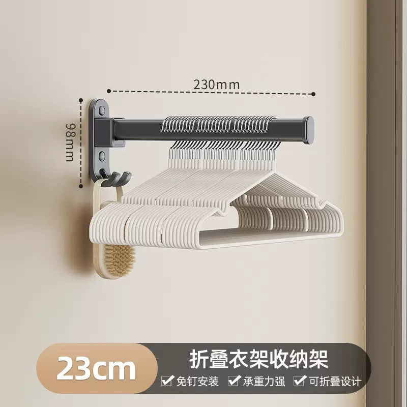 Clothes hanger storage handy gadget punch-free balcony wall-mounted for home clothes drying rack foldable storage rack multi-functional storage rack