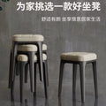 Stackable dining table and stool, modern casual bar back chair, for home scandinavian plastic dining chair, soft bag makeup stool