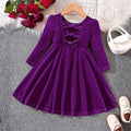 Ew foreign trade children's wear: new autumn/winter velvet bow christmas princess dress for girls (sizes for toddlers and young children)