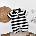 Newborn baby summer romper - full month celebration bodysuit - unisex short sleeve lightweight summer outfit for newborns - baby onesie
