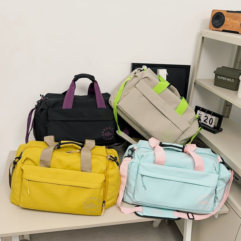 Short-distance large-capacity travel bag Women's tide brand sports fitness bag Multifunctional handbag Shoe compartment Duffel bag Men's