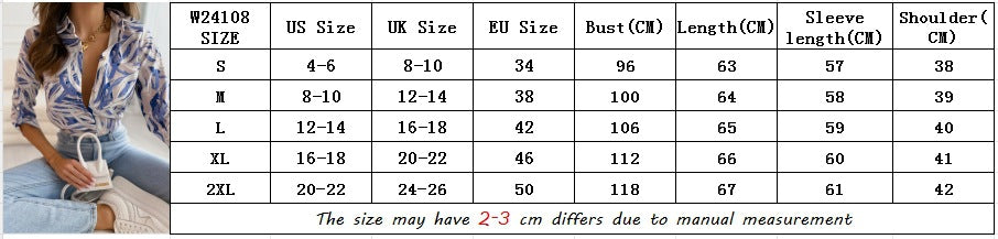 European and American  shirts, regular digital printed cardigan, spring and autumn temperament long-sleeved shirt women