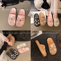 Cut out half-pack slippers for women 2026new arrivaloutwearfashion crocs soft bottom half-pack cartoon bear sandals and slippers for women