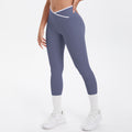 Naked-feel, figure-hugging, high-waisted yoga pants with a contrasting color block design. perfect for outdoor leisure, running, and quick-drying fitness workouts
