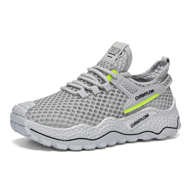 Men's summer 2026 new mesh breathable anti-slip athletic hollow-out casual versatile trendy youth mesh shoes