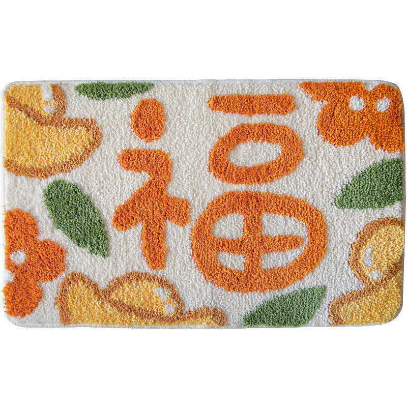 Cartoon cute absorbent bathroom mat, bedroom toilet rug, household entrance mat, non-slip doormat