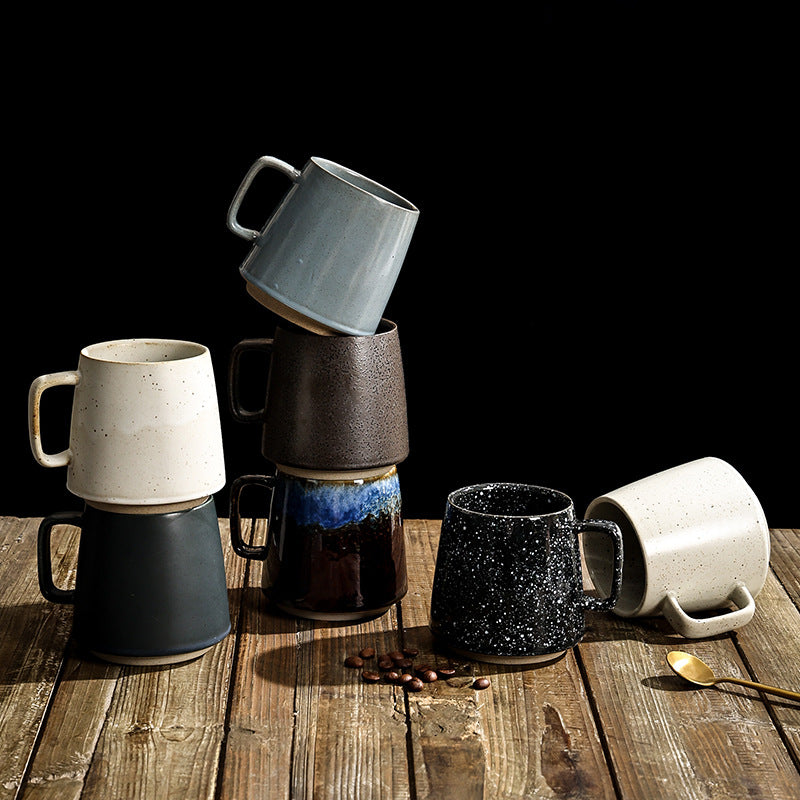 Japanese-style stoneware mug - ceramic drinking cup for water, milk, coffee - stylish breakfast mug for home or office - teacup