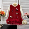 【ready to ship】girls' dress -  new collection - stylish & chic children's formal dress, vest set, princess dress