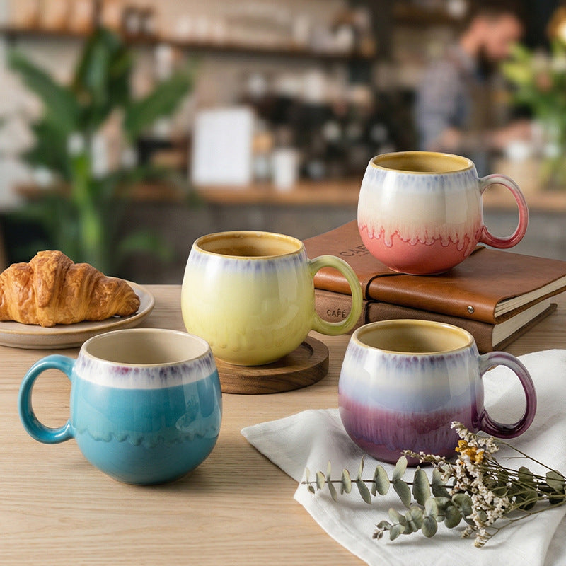 High-style, kiln-fired ceramic mug with a gradient design – perfect for a unique touch to your office afternoon tea. this generously sized mug is ideal for milk, coffee, or any beverage