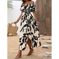 Women's one-shoulder, cinched-waist, slit maxi dress – perfect for work, vacation, and casual wear. summer fashion essential